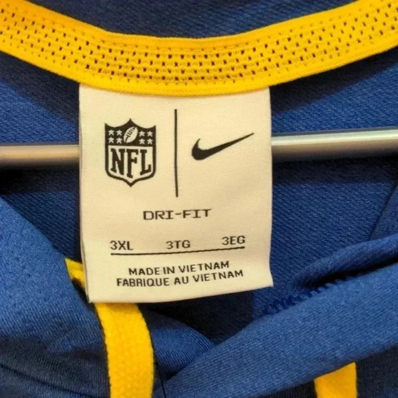 Men's Los Angeles Rams Nike Royal Sideline Pop Performance Pullover - Picture 6 of 11